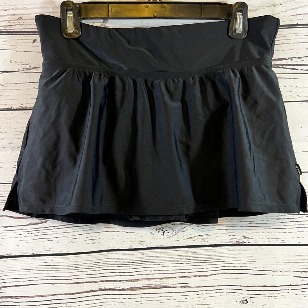 Reebok Women's Tankini Swim Skirt with Inner Bikini Brief Black Size 8 NWT